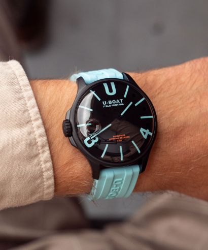 U-Boat Darkmoon 44 BK Aquamarine PVD férfi karóra