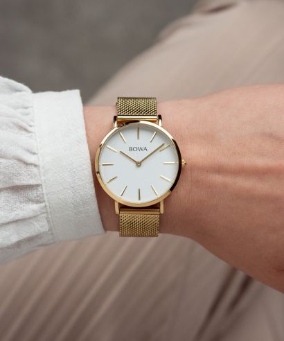BOWA New York Petite White-Gold Mesh 34 női karóra