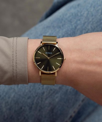 BOWA New York Petite Green-Gold Mesh 34 női karóra