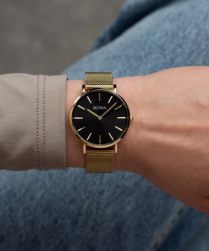 BOWA New York Petite Black-Gold Mesh 34 női karóra