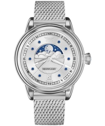 Aviator Moonflight Gemstone Edition Silver Blue Sapphire Limited Edition női karóra