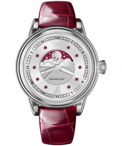 Aviator Moonflight Gemstone Edition Silver Red Ruby Limited Edition női karóra
