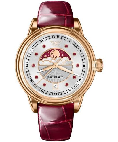 Aviator Moonflight Gemstone Edition Silver Red Ruby Limited Edition női karóra