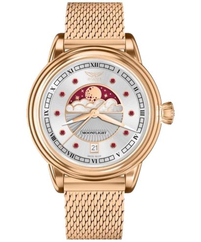 Aviator Moonflight Gemstone Edition Silver Red Ruby Limited Edition női karóra
