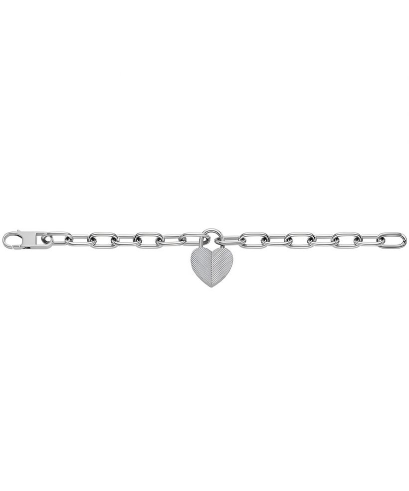 Fossil Harlow Linear Texture Heart karkötő