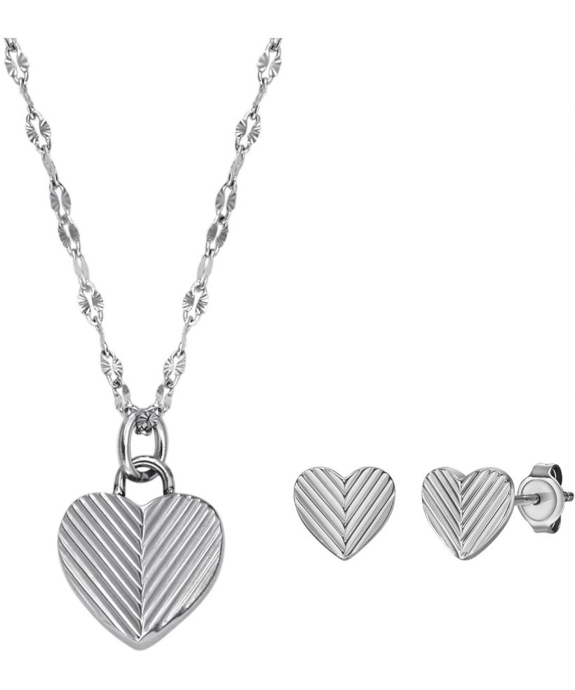 Fossil Harlow Linear Texture Heart nyaklánc