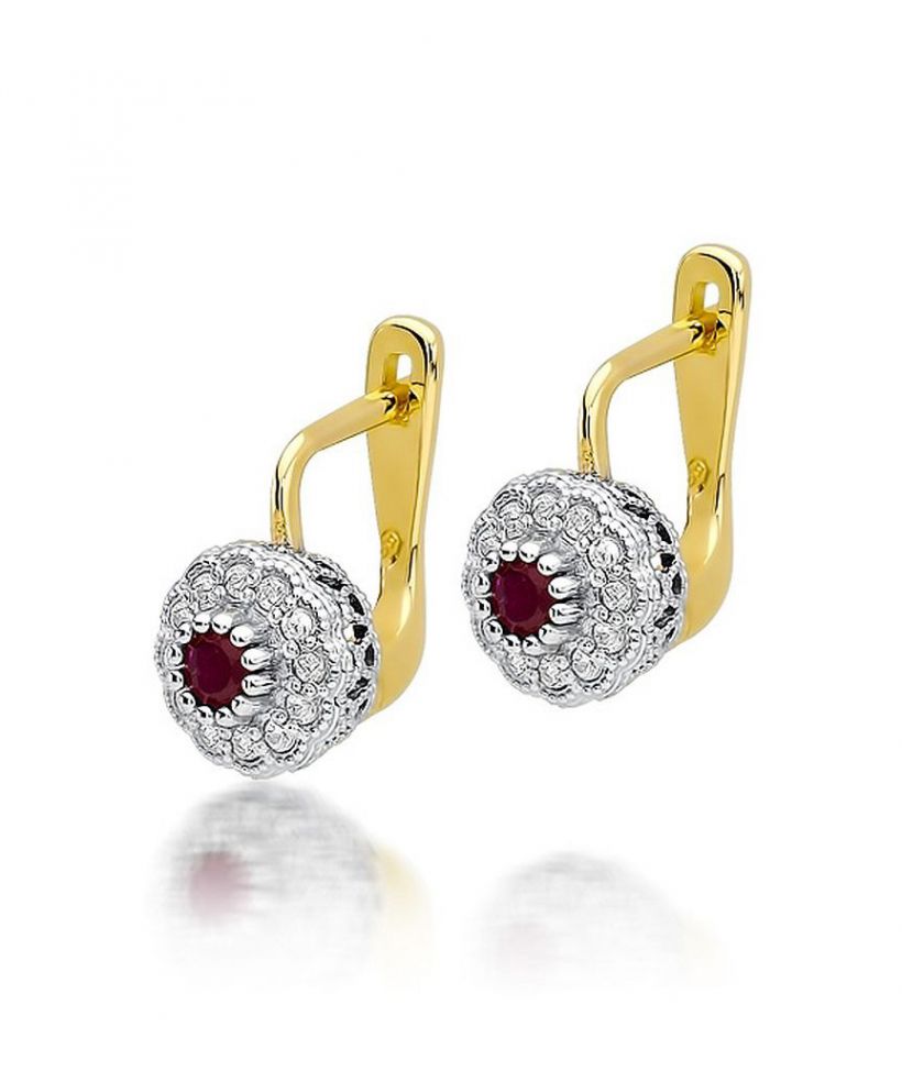 Bonore - Arany 585 - Rubin 0,15 ct fülbevalók