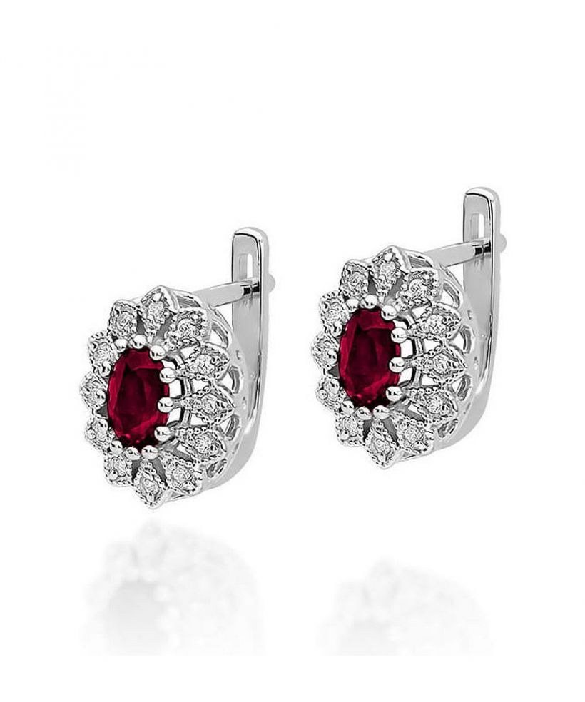 Bonore - Fehér Arany 585 - Rubin 0,6 ct fülbevalók