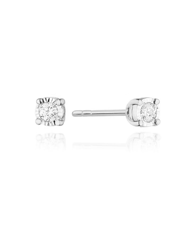 Bonore - Fehér Arany 585 - Gyémánt 0,08 ct fülbevalók