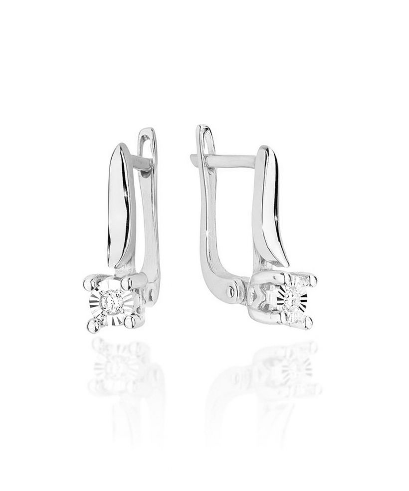 Bonore - Fehér Arany 585 - Gyémánt 0,03 ct fülbevalók