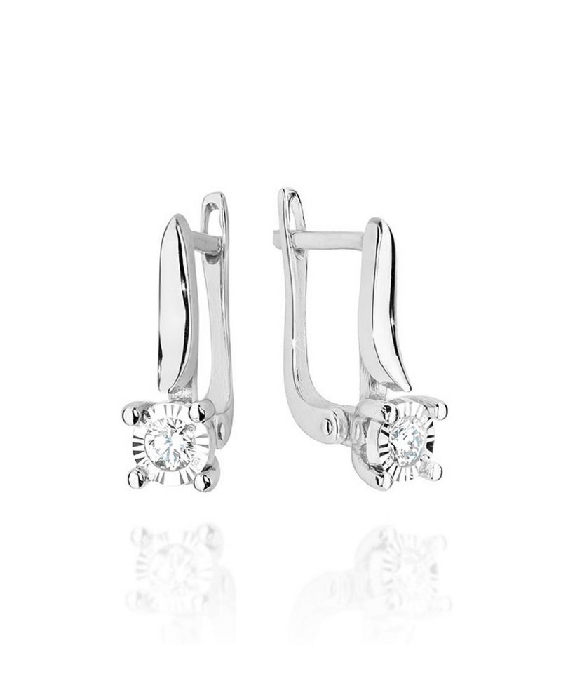 Bonore - Fehér Arany 585 - Gyémánt 0,08 ct fülbevalók