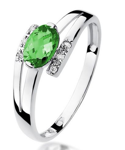 Bonore - Fehér Arany 585 - Smaragd 0,4 ct gyűrű