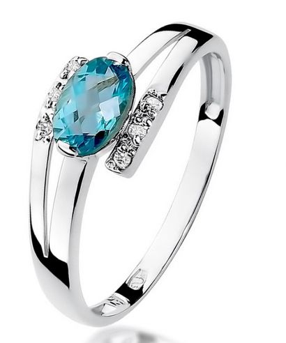 Bonore - Fehér Arany 585 - Topáz 0,5 ct gyűrű