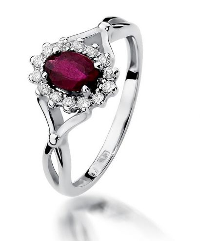 Bonore - Fehér Arany 585 - Rubin 0,6 ct gyűrű