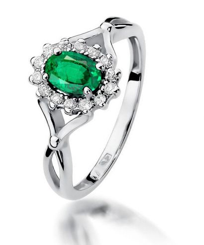 Bonore - Fehér Arany 585 - Smaragd 0,4 ct gyűrű