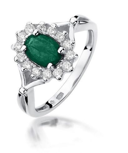 Bonore - Fehér Arany 585 - Smaragd 0,8 ct gyűrű