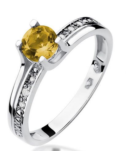 Bonore - Fehér Arany 585 - Citrin 0,5 ct gyűrű