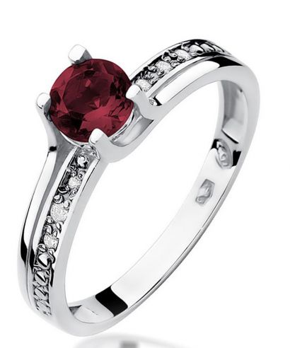 Bonore - Fehér Arany 585 - Gránát 0,6 ct gyűrű