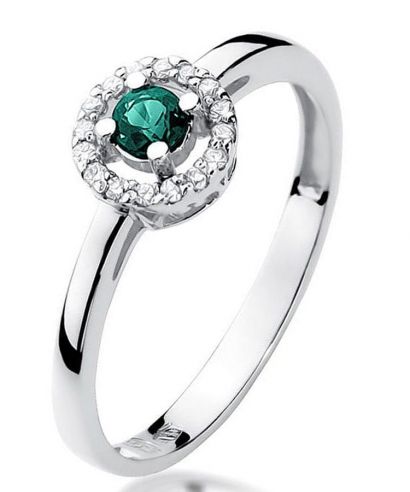 Bonore - Fehér Arany 585 - Smaragd 0,15 ct gyűrű