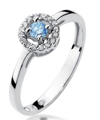 Bonore - Fehér Arany 585 - Topáz 0,15 ct gyűrű