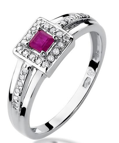 Bonore - Fehér Arany 585 - Rubin 0,2 ct gyűrű