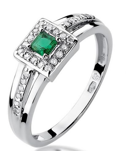 Bonore - Fehér Arany 585 - Smaragd 0,15 ct gyűrű