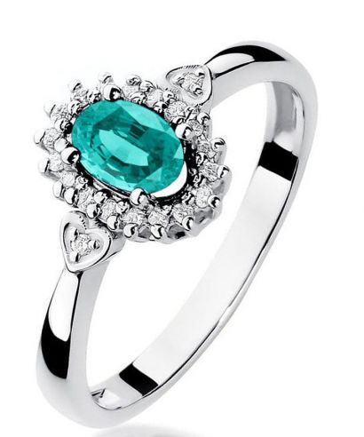 Bonore - Fehér Arany 585 - Smaragd 0,4 ct gyűrű