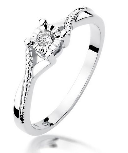 Bonore - Fehér Arany 585 - Gyémánt 0,08 ct gyűrű