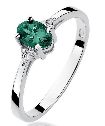 Bonore - Fehér Arany 585 - Smaragd 0,4 ct gyűrű