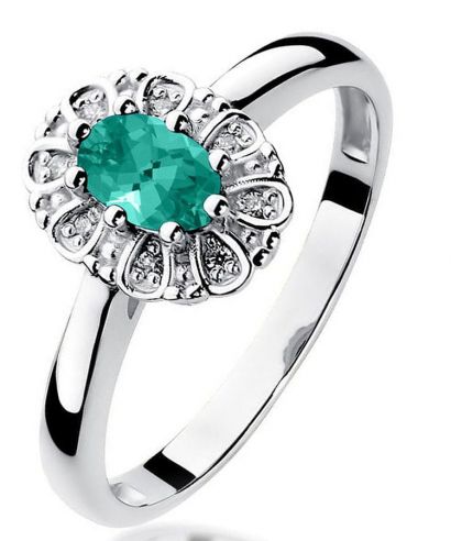 Bonore - Fehér Arany 585 - Smaragd 0,4 ct gyűrű