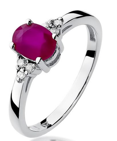 Bonore - Fehér Arany 585 - Rubin 1 ct gyűrű