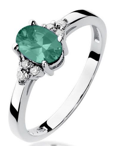 Bonore - Fehér Arany 585 - Smaragd 0,8 ct gyűrű