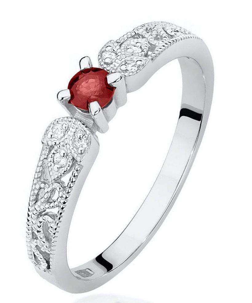 Bonore - Fehér Arany 585 - Rubin 0,1 ct gyűrű