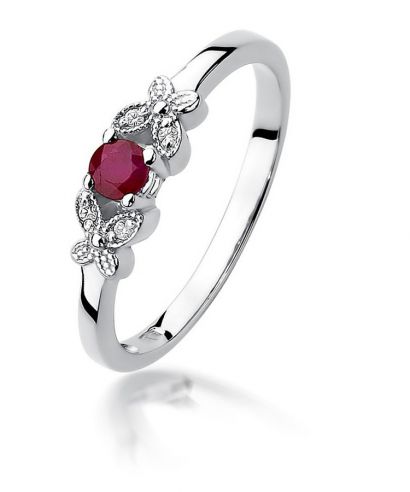 Bonore - Fehér Arany 585 - Rubin 0,15 ct gyűrű