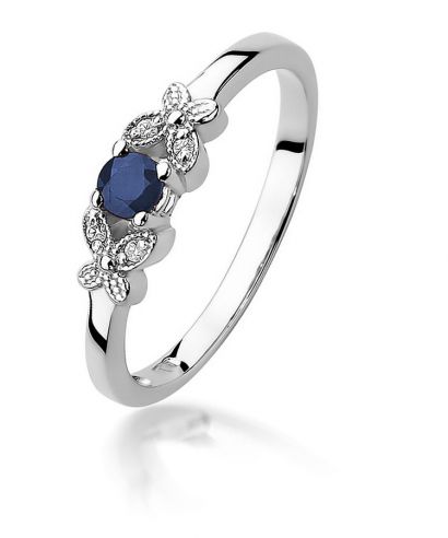 Bonore - Fehér Arany 585 - Zafír 0,15 ct gyűrű