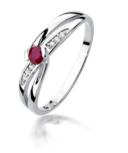 Bonore - Fehér Arany 585 - Rubin 0,15 ct gyűrű