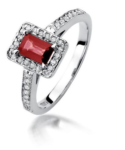 Bonore - Fehér Arany 585 - Rubin 0,8 ct gyűrű