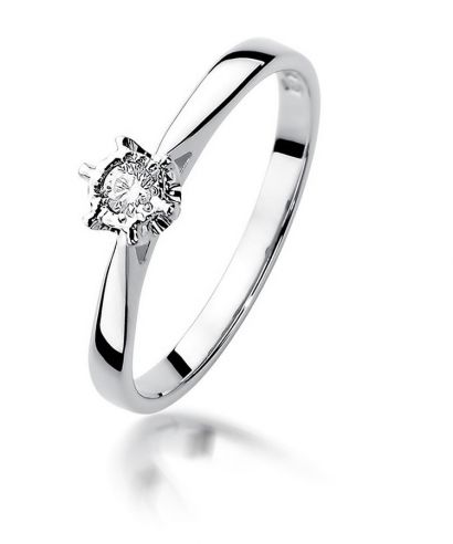 Bonore - Fehér Arany 585 - Gyémánt 0,05 ct gyűrű