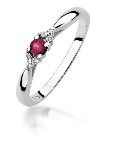 Bonore - Fehér Arany 585 - Rubin 0,15 ct gyűrű