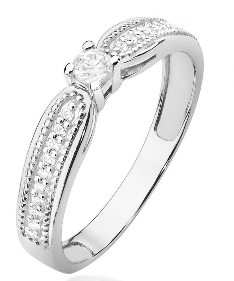 Bonore - Fehér Arany 585 - Gyémánt 0,08 ct gyűrű