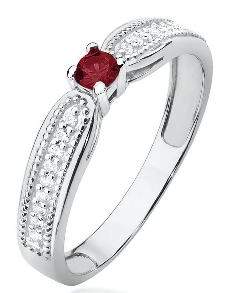 Bonore - Fehér Arany 585 - Rubin 0,15 ct gyűrű
