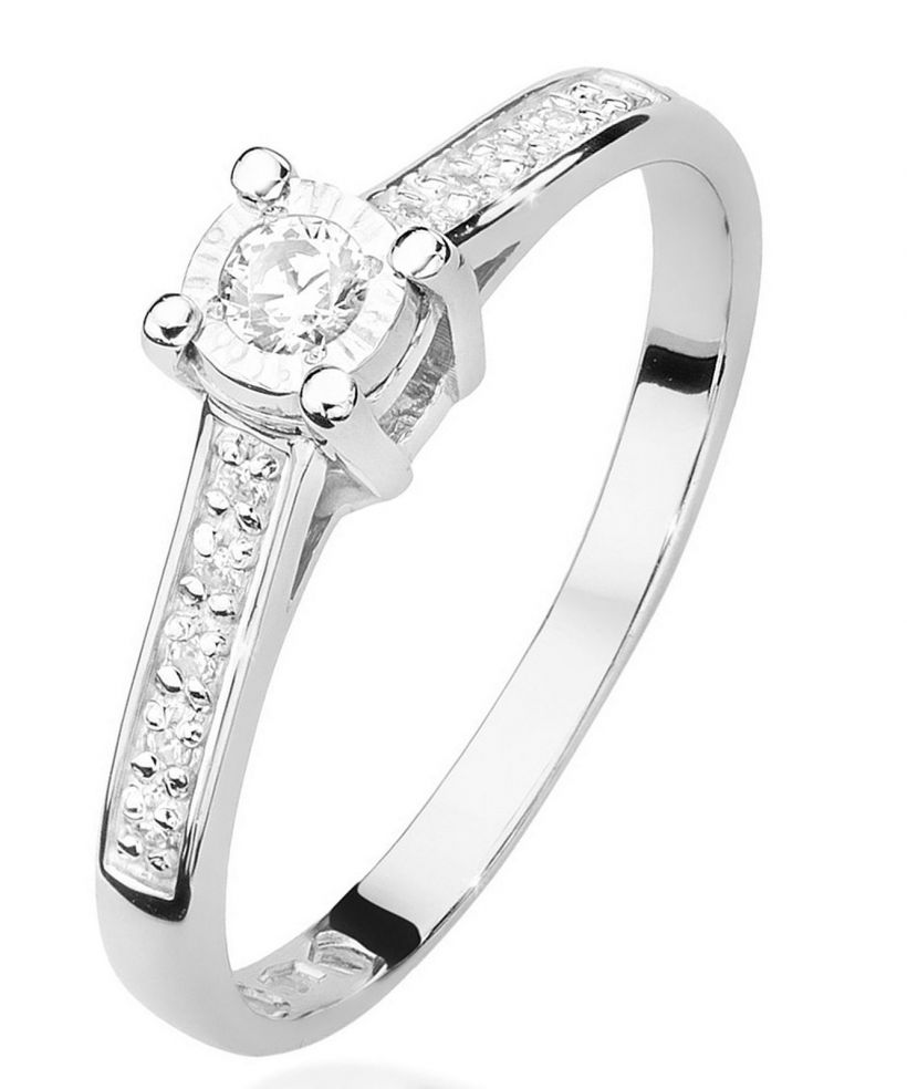 Bonore - Fehér Arany 585 - Gyémánt 0,08 ct gyűrű