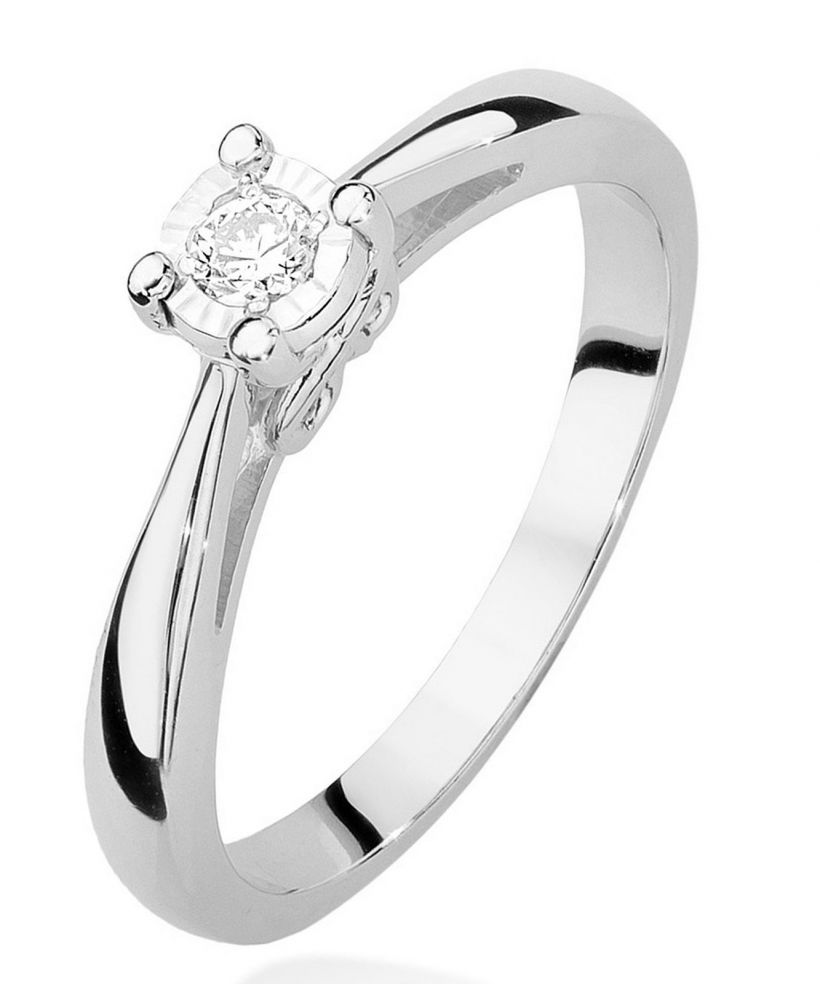 Bonore - Fehér Arany 585 - Gyémánt 0,08 ct gyűrű