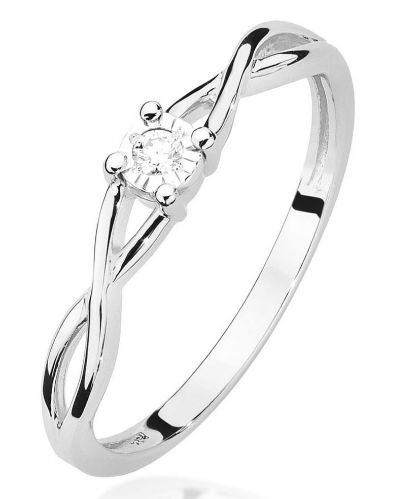 Bonore - Fehér Arany 585 - Gyémánt 0,03 ct gyűrű