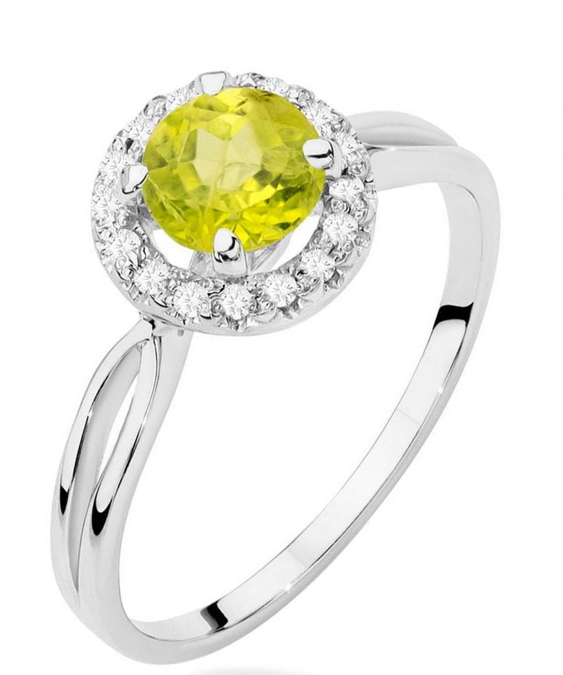 Bonore - Fehér Arany 585 - Olivin 0,9 ct gyűrű