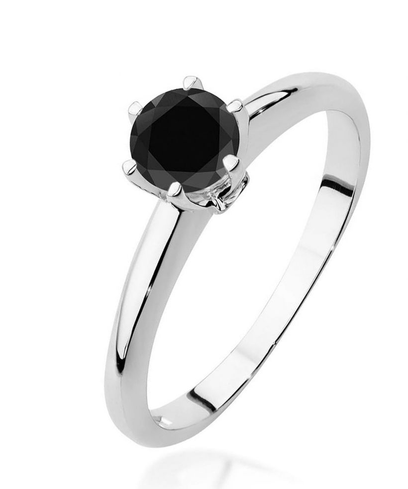 Bonore - Fehér Arany 585 - Fekete Gyémánt 0,5 ct gyűrű