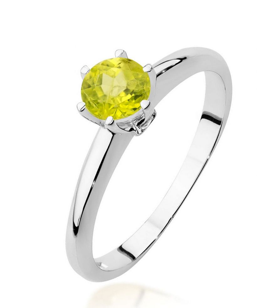 Bonore - Fehér Arany 585 - Olivin 0,6 ct gyűrű