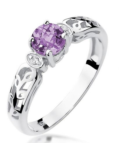 Bonore - Fehér Arany 585 - Ametiszt 0,5 ct gyűrű