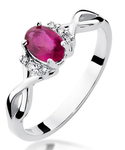 Bonore - Fehér Arany 585 - Rubin 0,6 ct gyűrű