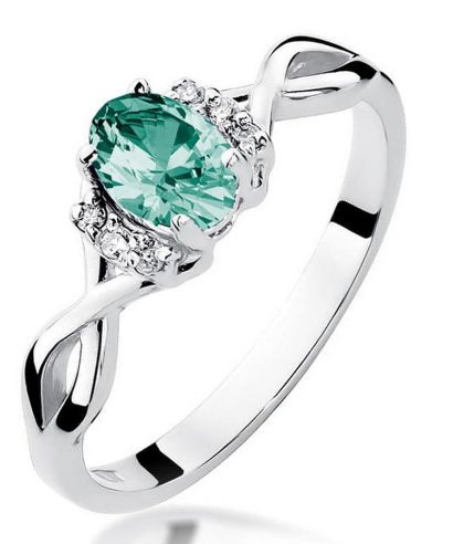Bonore - Fehér Arany 585 - Smaragd 0,4 ct gyűrű